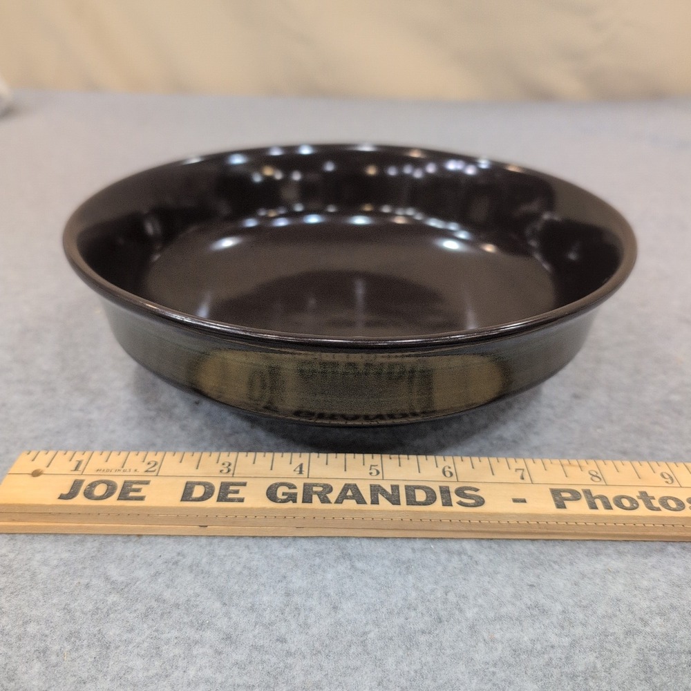 Franciscan Brown Glazed Ceramic Bowl with Green Band Mid Century Modern - Picture 5 of 8